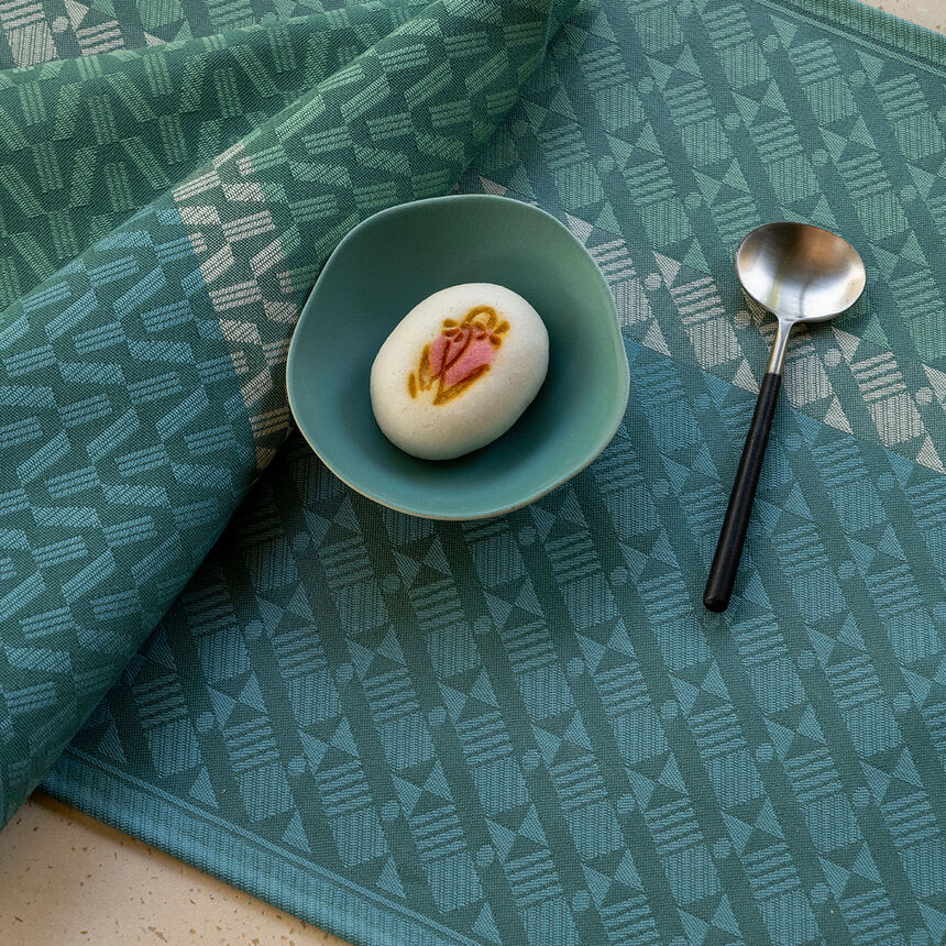 Beschichtete Tischset Veine Graphique &Eacute;meraude 50x36 100% baumwolle, , hi-res image number 1