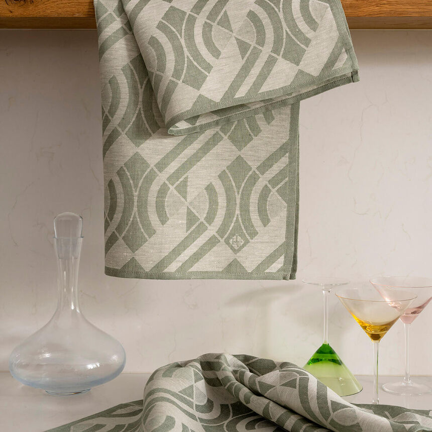 Gl&auml;sertuch N&eacute;o Green 60x80 leinen, , hi-res image number 0