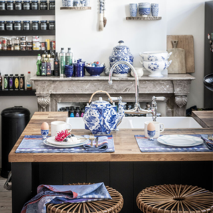 Beschichtetes Tischset Gipsy Azur 50x36 100% baumwolle, , hi-res image number 0