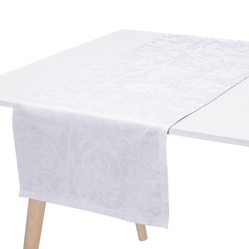 Tischläufer Tivoli Blanc 50x150 leinen, , hi-res