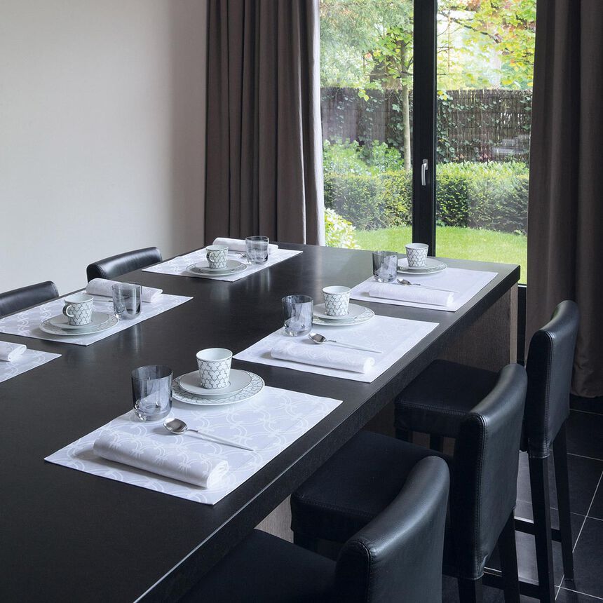 Tischset Anneaux Blanc 50x38 baumwolle, , hi-res image number 0