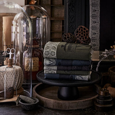 Geschirrtuch Curiosit&eacute;s Min&eacute;rales Charbon 60x80 100% baumwolle