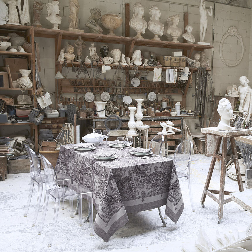 Tischdecke Porcelaine Kaolin &Oslash;210 baumwolle, , hi-res image number 2