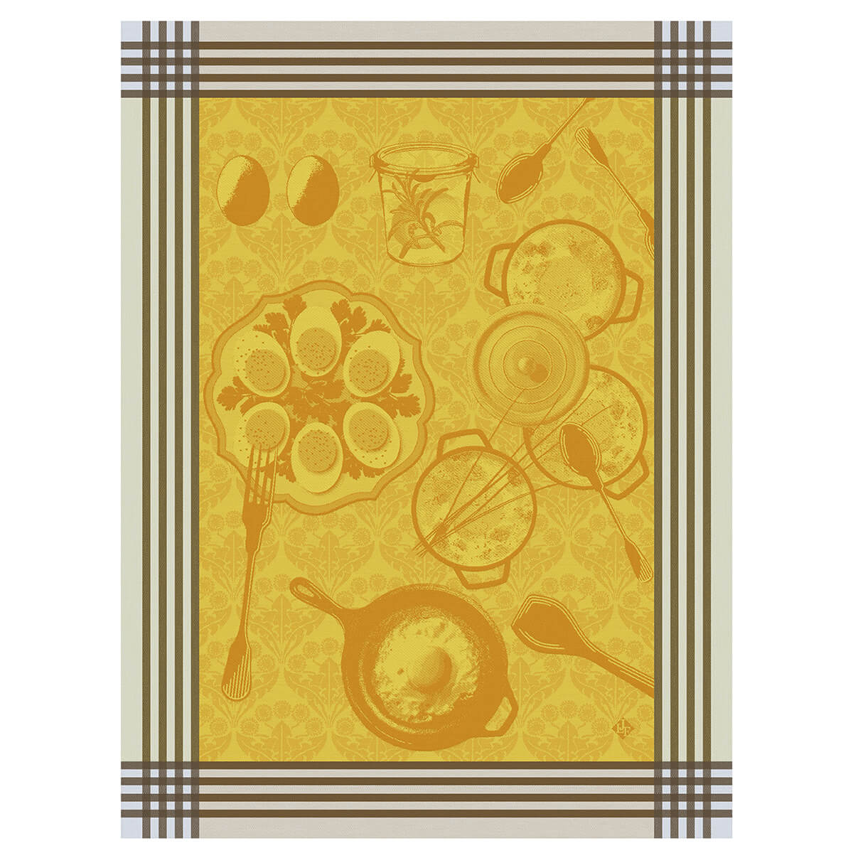 Coucke Geschirrtuch „Frische Eier“ – Jacquard-Baumwolle, 50 X 75 Cm, Rot-weiß, Saugfähig & Dekorativ